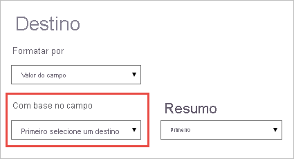 Screenshot showing Select a destination.