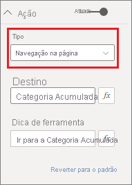 Screenshot showing Page navigation action.