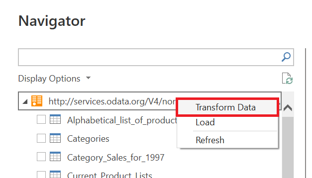 Captura de tela do Navegador com dados de transformação do menu suspenso enfatizados.