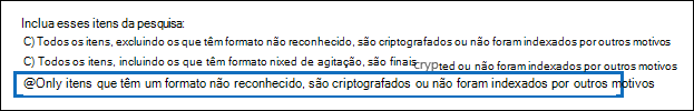 Utilize a terceira opção de exportação para exportar apenas itens não identificados.