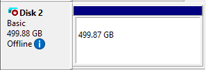 Disk shown as offline