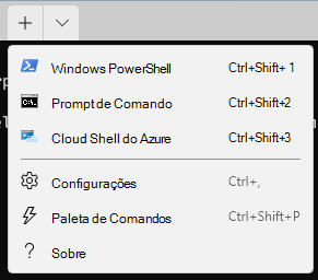 No Windows 11, abra o Terminal do Windows para usar Windows PowerShell, o prompt de comando ou Azure Cloud Shell executar comandos.