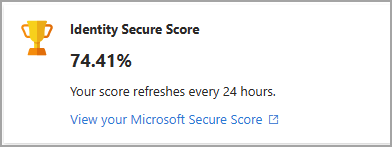 Captura de ecrã do Identity Secure Score.