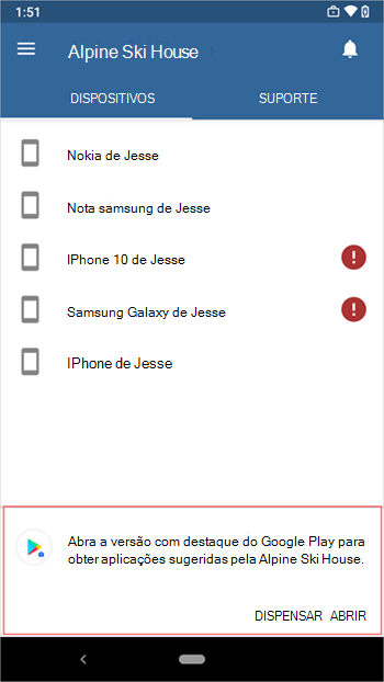 Imagem de exemplo de Portal da Empresa pronta a abrir versão crachada do Google Play.