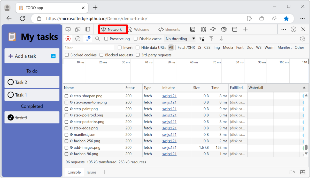 Ordem personalizada de DevTools em uma barra de ferramentas