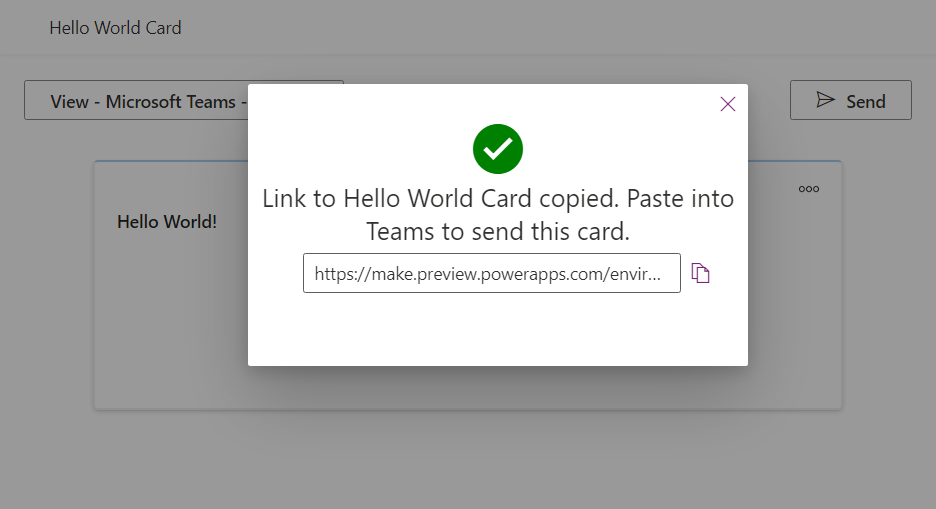Captura de ecrã de uma ligação ao cartão copiada na página Reproduzir.