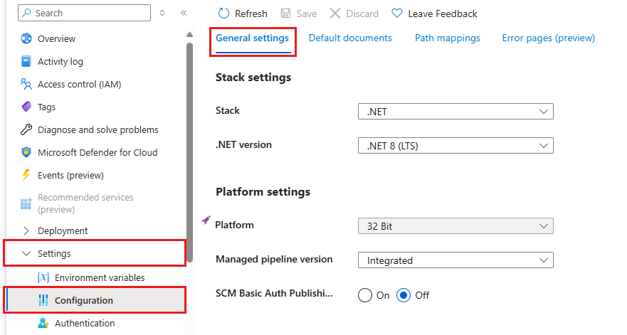 Configurações gerais