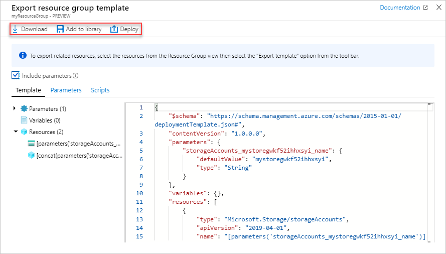 Captura de tela do modelo exportado exibido no portal do Azure.