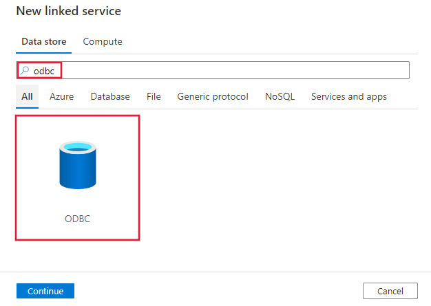 Captura de tela do conector do ODBC.