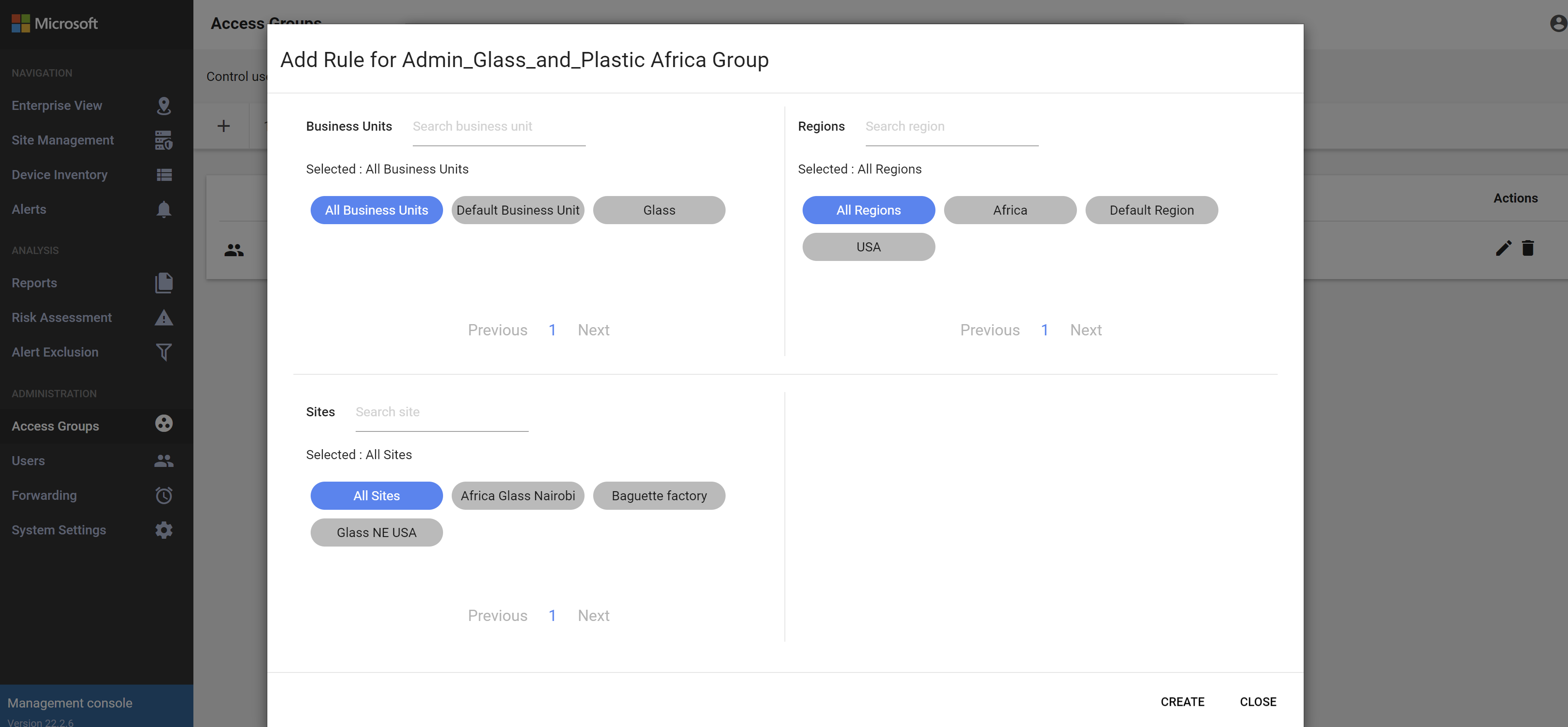 Captura de tela da caixa de diálogo Adicionar Regra.