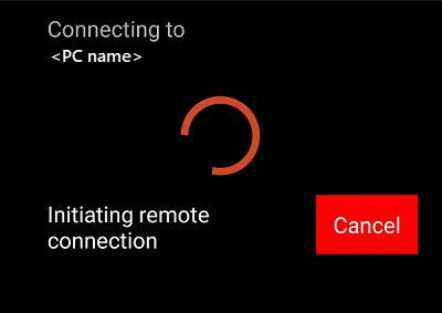 Captura de tela do aplicativo da Área de Trabalho Remota da Microsoft conectando-se à VM.
