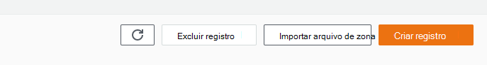 Captura de tela de onde você seleciona Criar registro para adicionar um registro TXT SPF.
