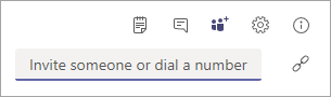Captura de ecrã a mostrar a caixa Convidar alguém ou marcar um número.