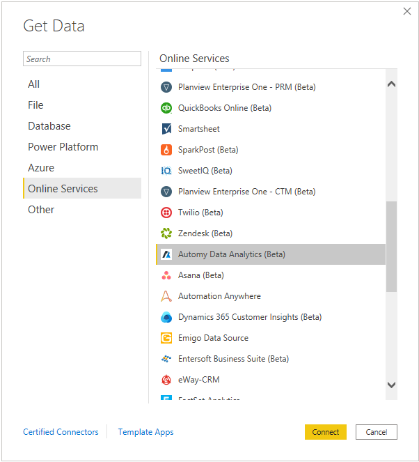 Obter dados da Automy Data Analytics.