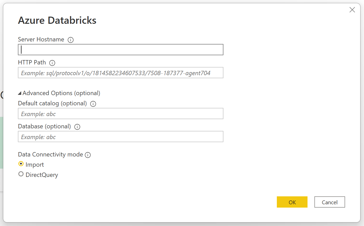 Especifique o Databricks SQL Warehouse.