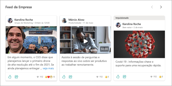 Captura de tela do feed da empresa.