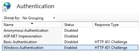 Captura de tela das configurações de Autenticação do Vdir