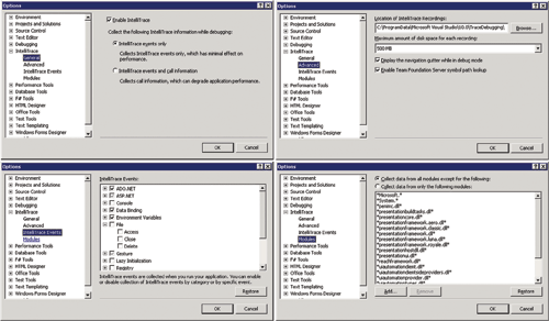 image: IntelliTrace Settings Can Be Changed from the Options Dialog