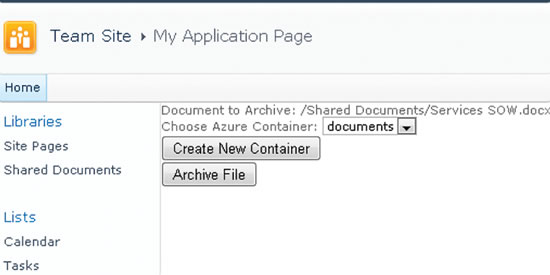 Selecting the Container image: Selecting the Container