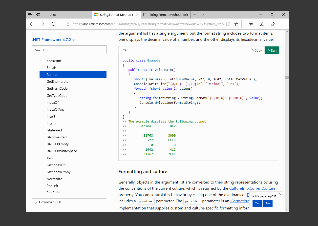código .NET interativo no navegador