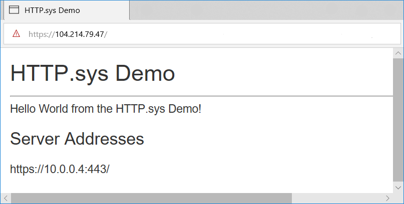 Janela do navegador mostrando a página de Índice do aplicativo carregada
