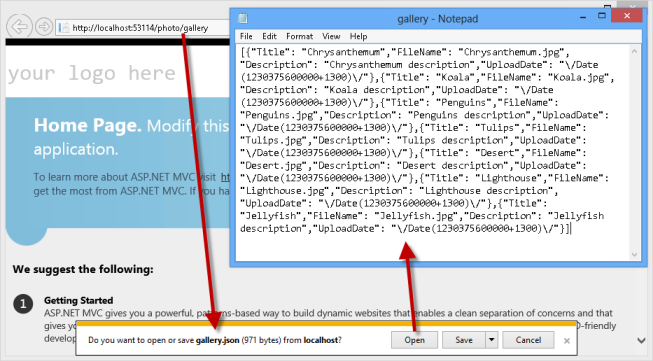 Testando o serviço de fotos simuladas Testando o serviço de fotos simuladas