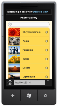 Layout móvel com um esquema de cores diferente Layout móvel com um esquema de cores diferente