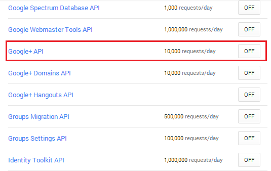 Captura de tela exibindo uma lista de resultados da pesquisa. O resultado da pesquisa do Google mais API está realçado.