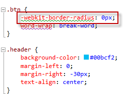 selector-webkit-border-radius do seletor btn Propriedade -webkit-border-radius da propriedade btn