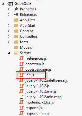 Init.js arquivo incluído na solução Init.js arquivo incluído na solução