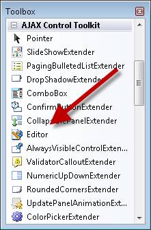 Selecionando o controle editor de HTML