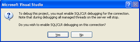 Habilitar a depuração do SQL/CLR