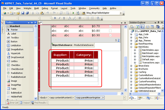 A interface de inserção é composta por uma tabela de quatro colunas Seven-Row