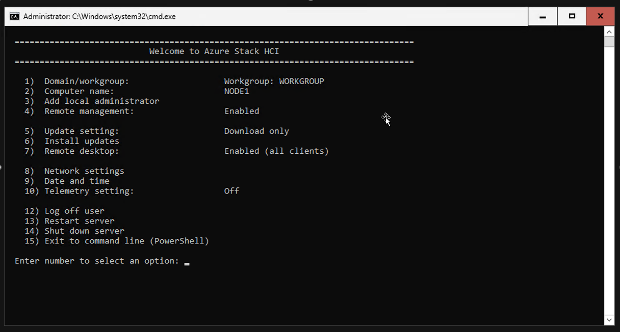 The Server Configuration tool interface.