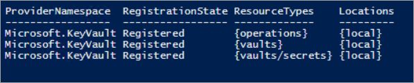 Estado de registro do cofre de chaves no PowerShell