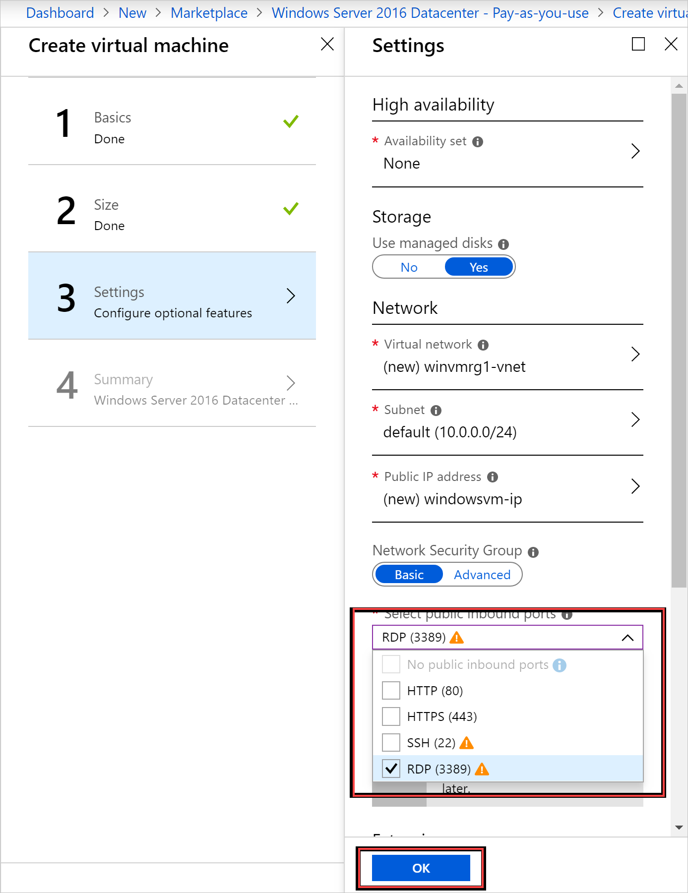 Criar uma VM - Configurações