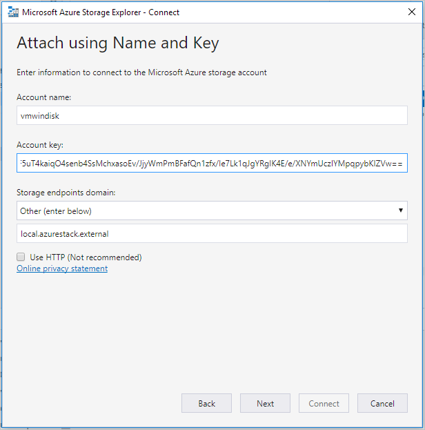 Attach name and key