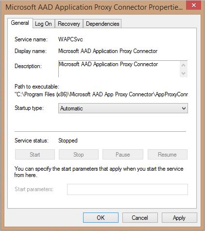 Captura de tela da janela Propriedades do conector de rede privada do Microsoft Entra