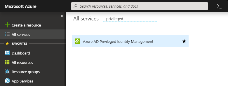 Azure AD Privileged Identity Management em Todos os serviços