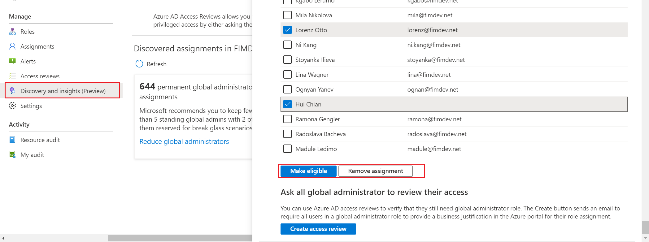 Captura de tela mostrando como converter membros em páginas qualificadas com opções para selecionar os membros que você deseja tornar qualificados para funções.