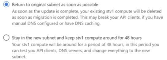 Captura de tela das opções para manter a computação stv1 no portal.