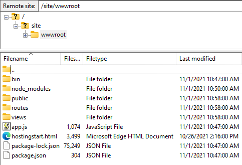 Arquivos de implantação do FileZilla