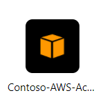 Captura de tela do ícone do aplicativo Console da AWS.