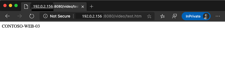 Screenshot of successful test with the final URL.