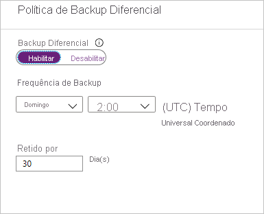 Differential backup policy