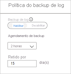 Log backup policy