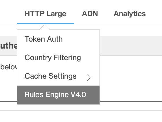 Captura de tela do mecanismo de regras para HTTP.