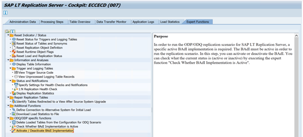 Captura de tela que mostra a guia Função Especialista.