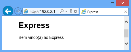 A web page containing welcome to express.