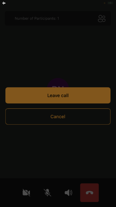 Captura de tela que mostra o tema do iOS de uma experiência de chamador.